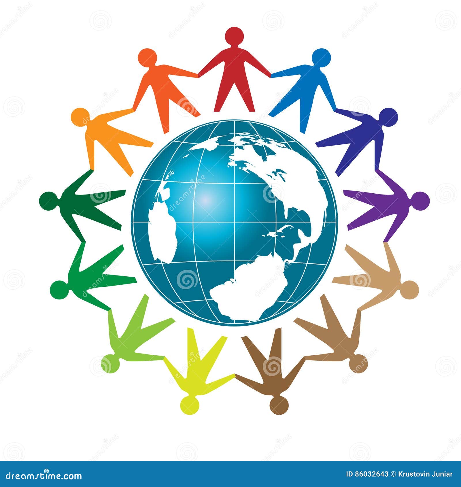 Единство людей по всему миру Иллюстрация вектора - иллюстрации  насчитывающей приятельство, цвет: 86032643