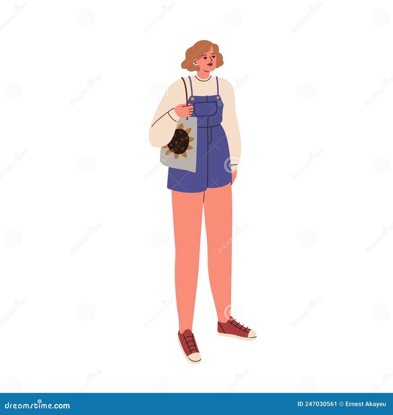 женщина в модной одежде, джинсы и кроссовки. современная стильная девушка в  обычной летней сумке Иллюстрация вектора - иллюстрации насчитывающей  посмотрите, способ: 247030561