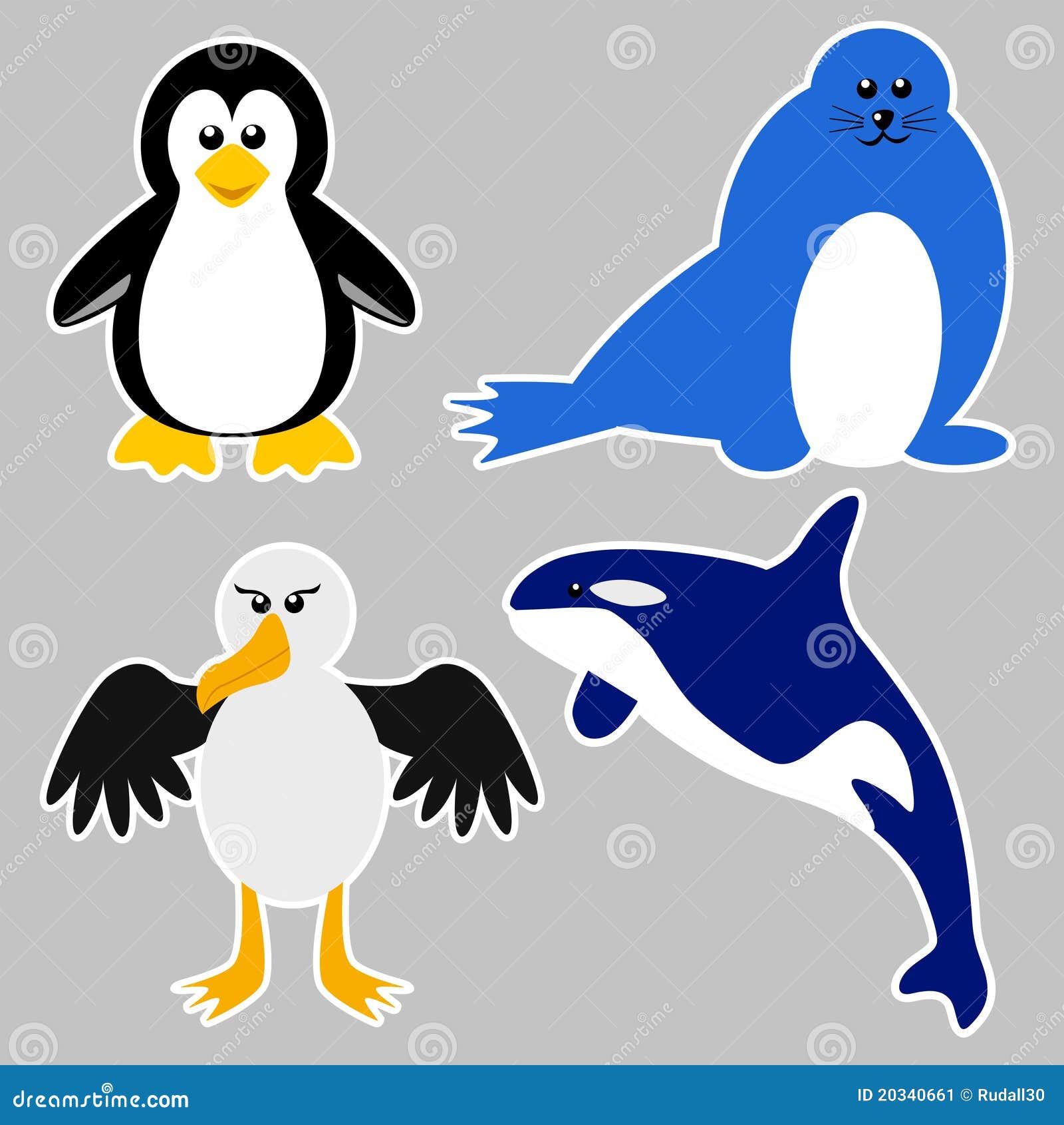 животные Антарктика иллюстрация вектора. иллюстрации насчитывающей черный -  20340661