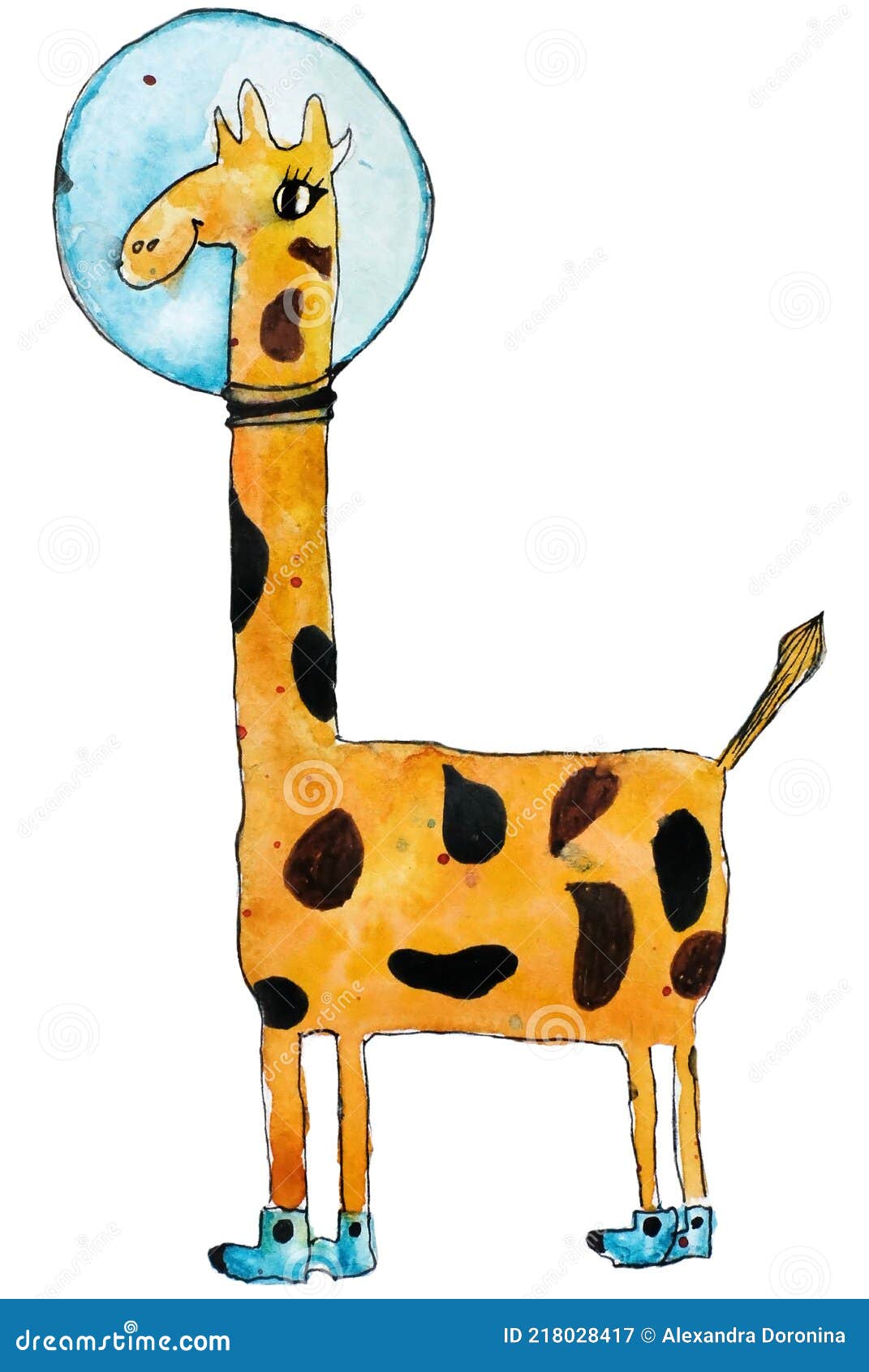 жираф в скафандре в космосе Иллюстрация штока - иллюстрации насчитывающей  шлем, чертеж: 218028417