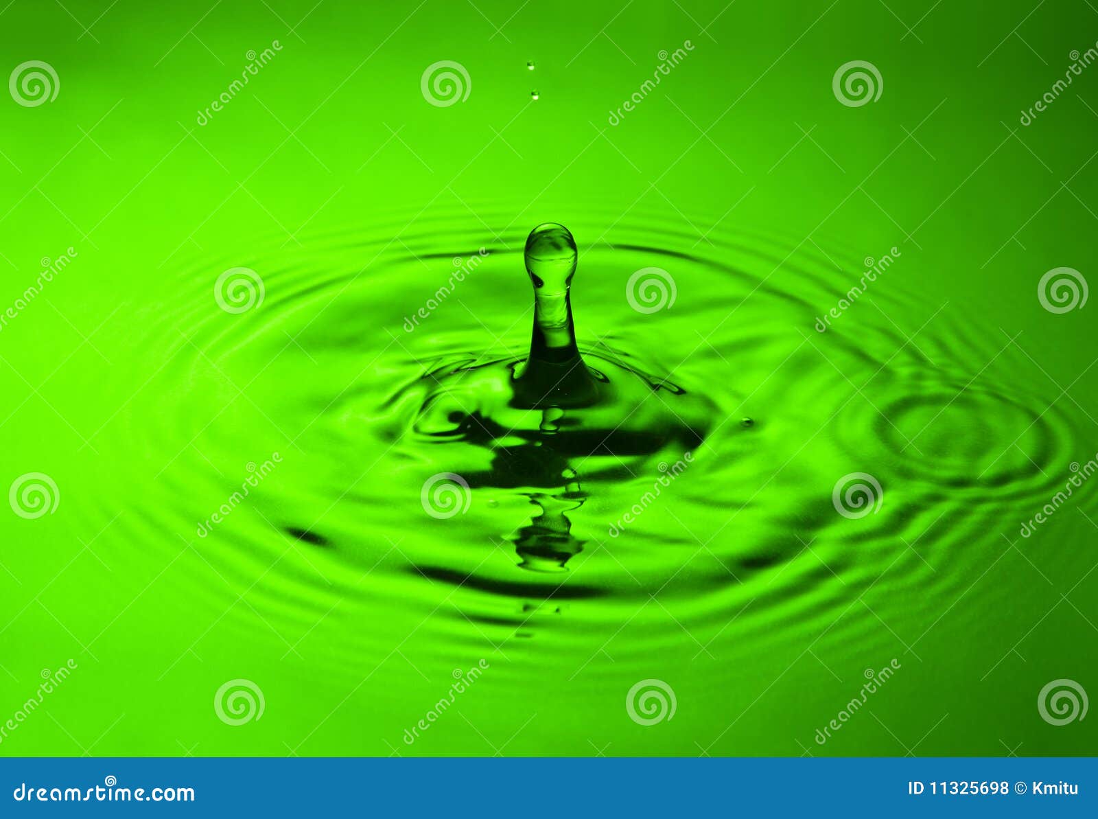 Вода на зеленом фоне