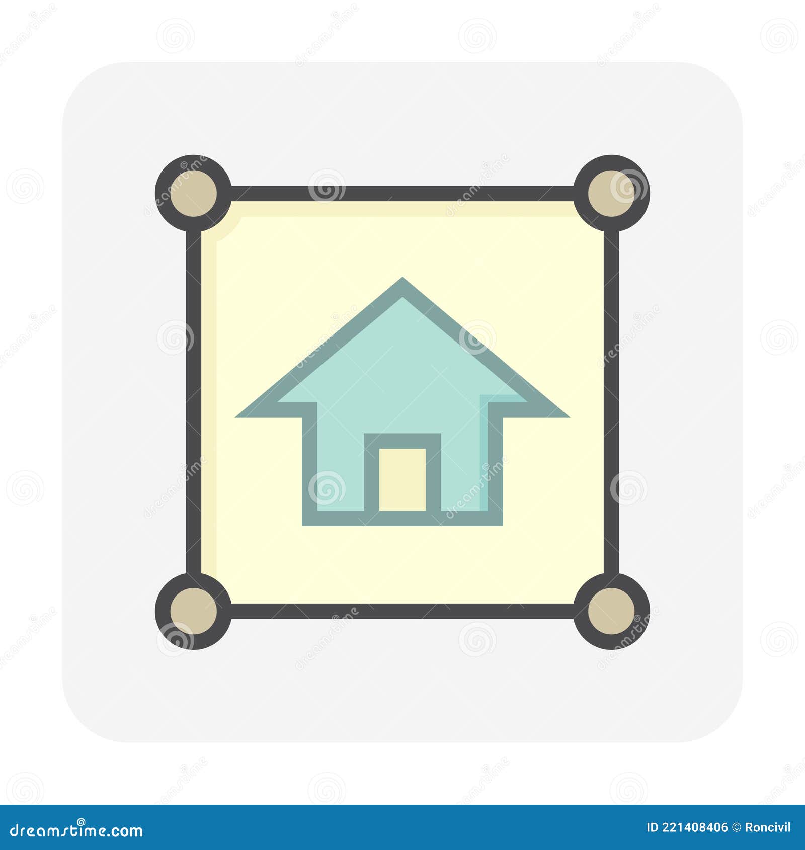 земельный участок и дом вектор значок в виде сверху 64x64 Pxixel.  Иллюстрация вектора - иллюстрации насчитывающей район, немного: 221408406