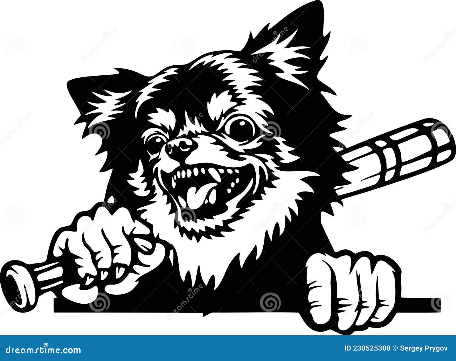 злой чихуахуа плохой пёс с векторным карандашом Иллюстрация вектора -  иллюстрации насчитывающей фронт, разведенными: 230525300