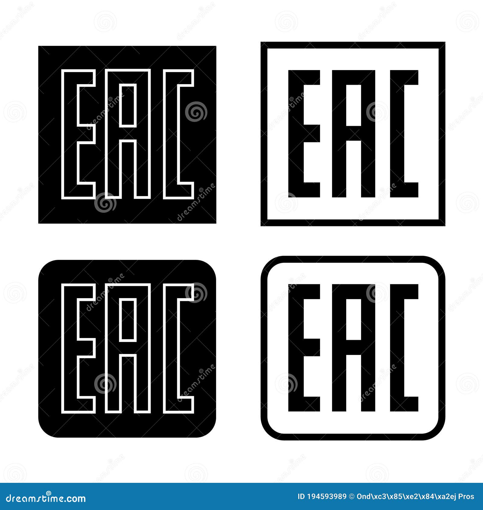 Знак Eac Установлен Пакет Следы Продукта Значков. Символ Euroasion.