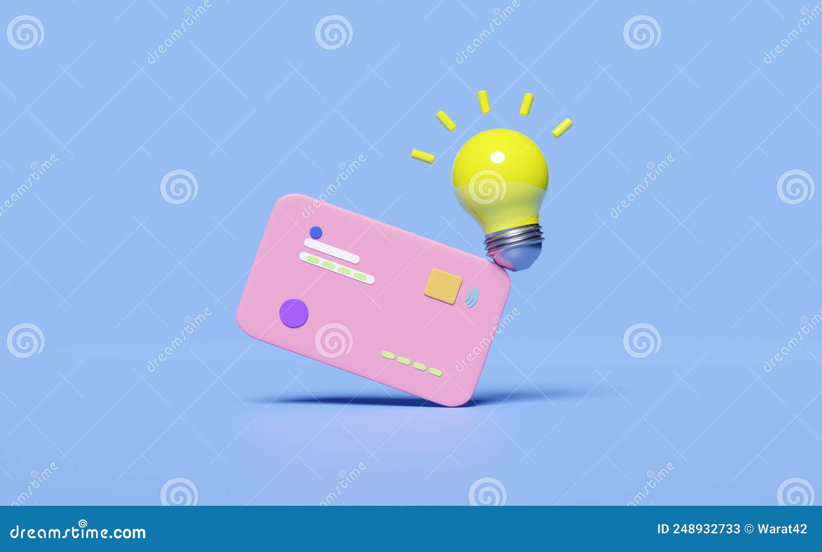 значок кредитной карты с желтой лампой 3d, изолированной на синем фоне.подсказка о покупке онлайн-идеи экономит деньги Иллюстрация штока -иллюстрации насчитывающей обмен, доход: 248932733