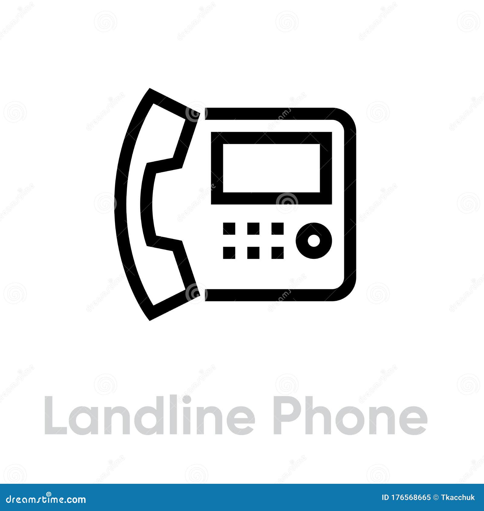 Значок телефона Landline. Редактируемое план вектора. Иллюстрация вектора -  иллюстрации насчитывающей линия, изолировано: 176568665