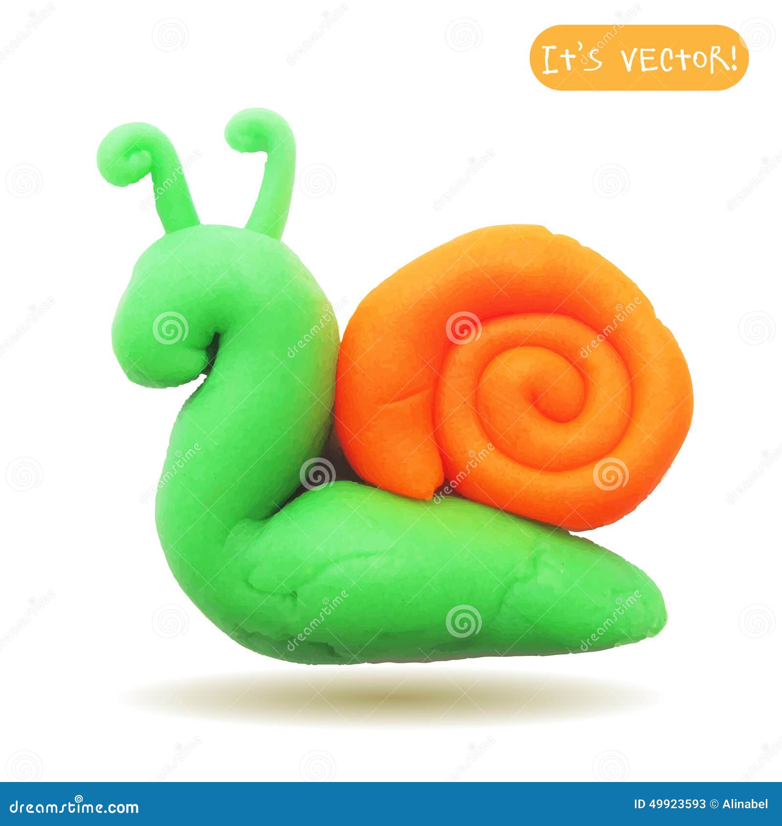 Улитка из пластилина на картоне