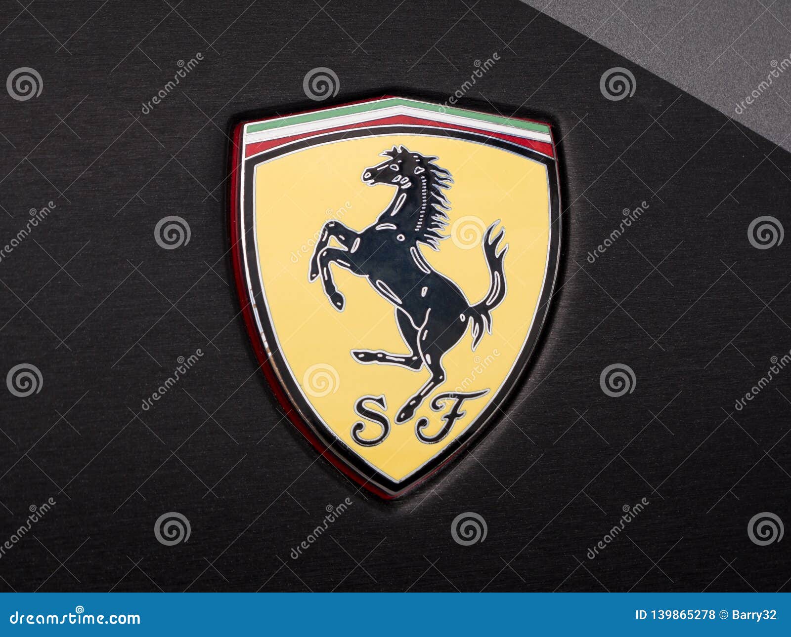 Ferrari badge on car