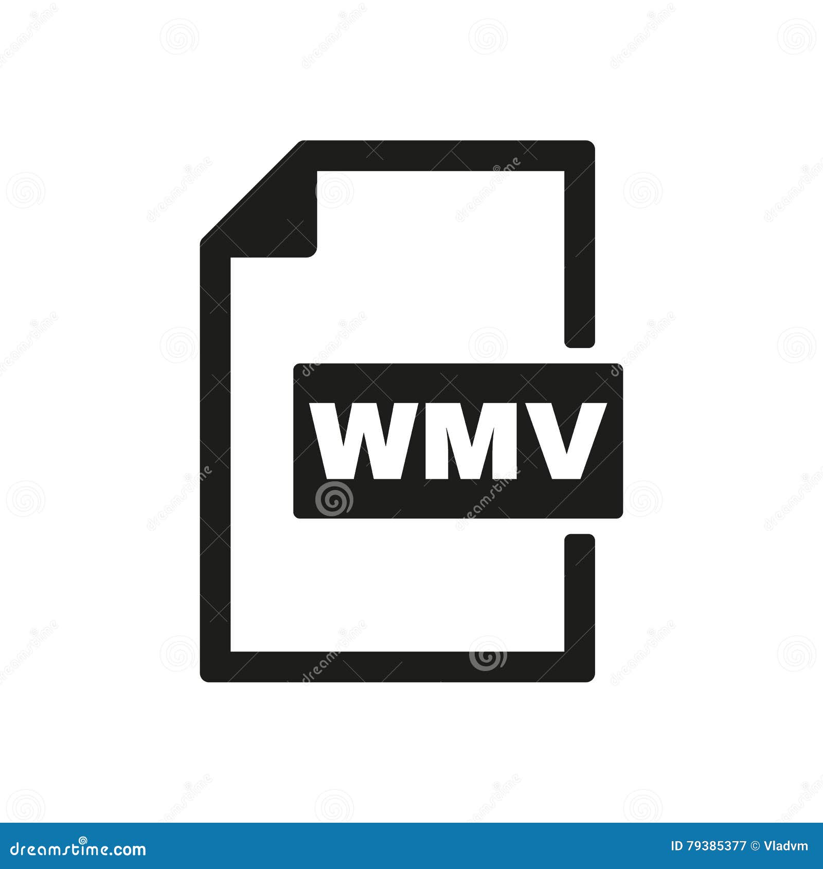 Значок WMV Символ Формата Видео Файла Плоско Иллюстрация Вектора.