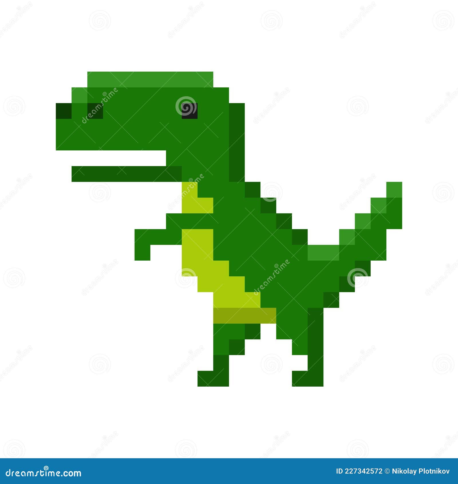 изображение пикселя значка динозавра, изолированное на белом фоне. большой  веселый доисторический зеленый тираннозавр. игра Иллюстрация вектора -  иллюстрации насчитывающей игра, характер: 227342572