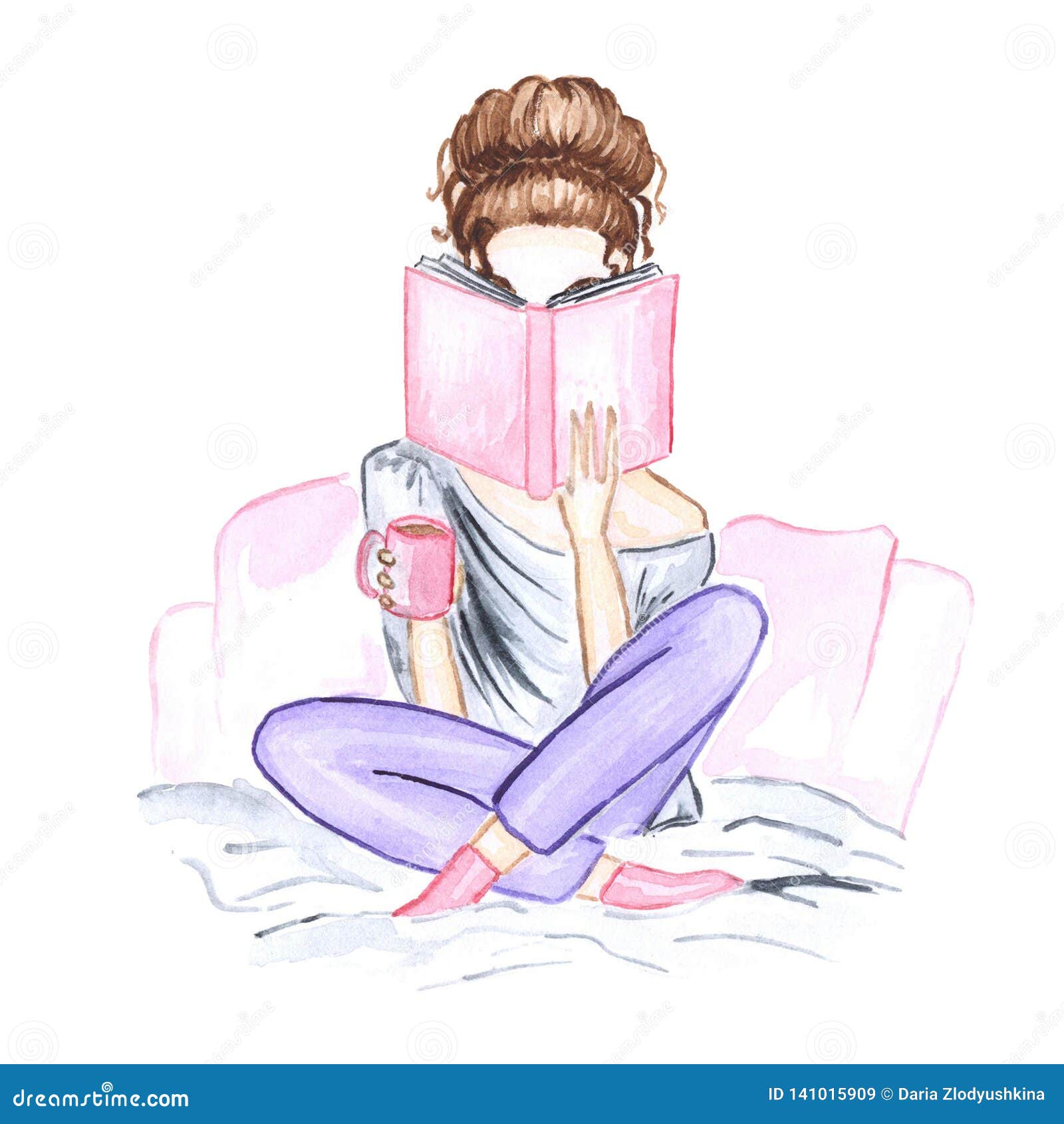 Девушка с книгой рисунок