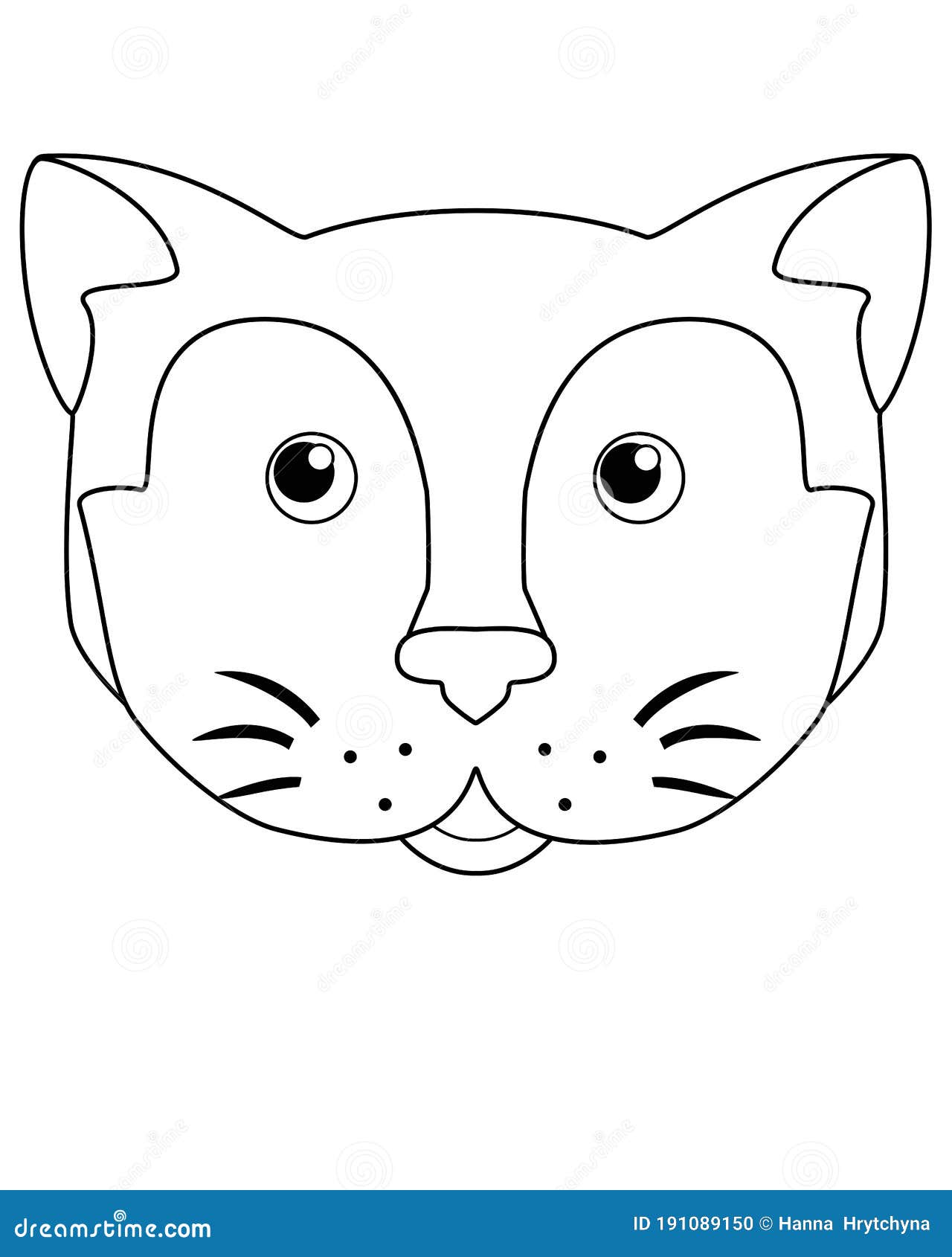 Иллюстрация красивого вектора кота линейный для живописи. Лицо  книжка-раскраски для кошек. Глава кота. План Иллюстрация вектора -  иллюстрации насчитывающей зажим, потеха: 191089150