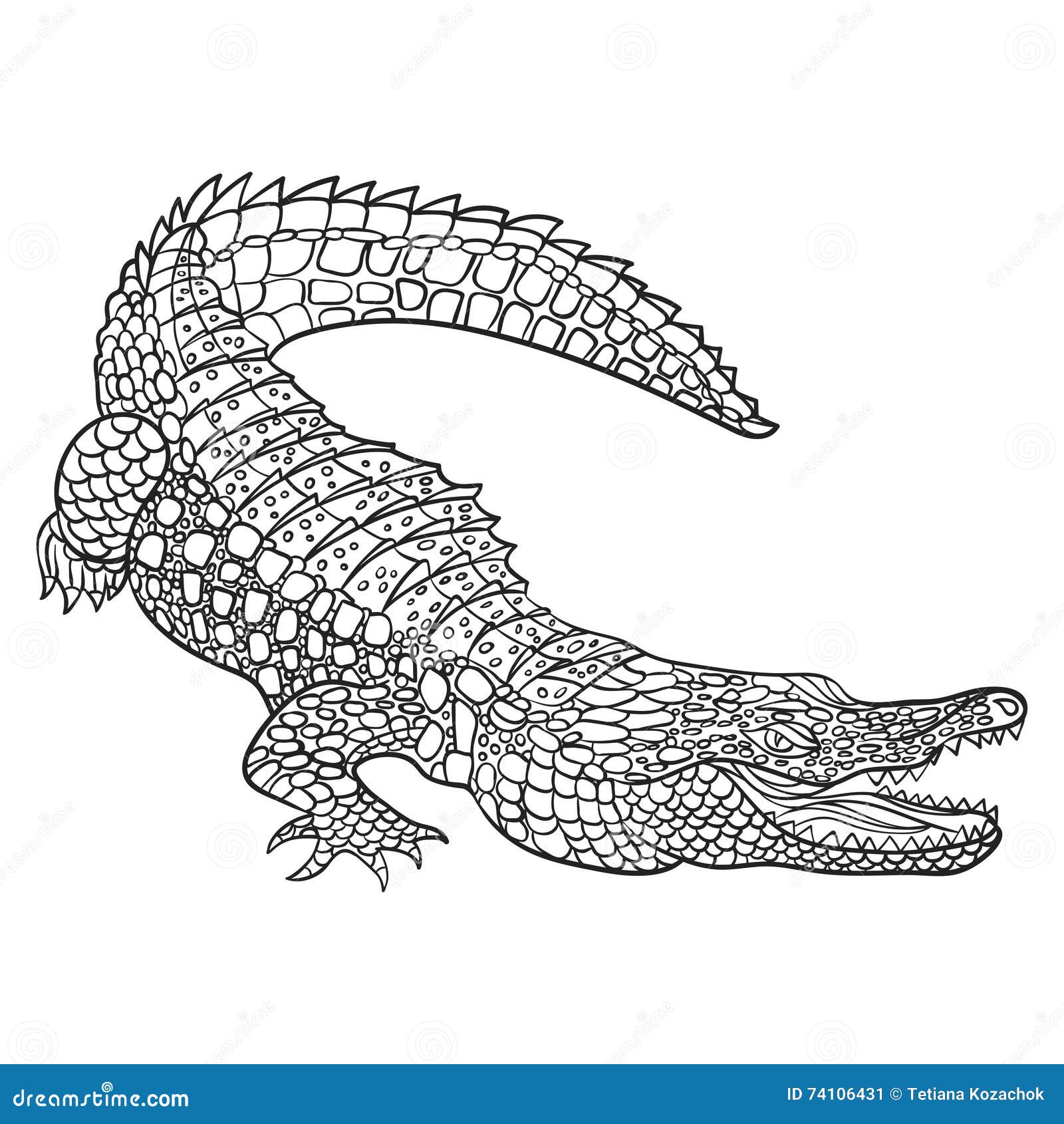 Крокодил чб