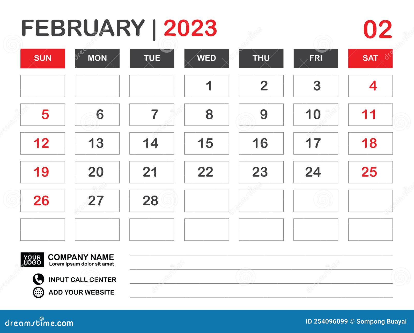 календарный 2023 год, шаблон февраль 2023 года, календарь рабочего стола  2023 года Иллюстрация штока - иллюстрации насчитывающей бюллетень,  календар: 254096099