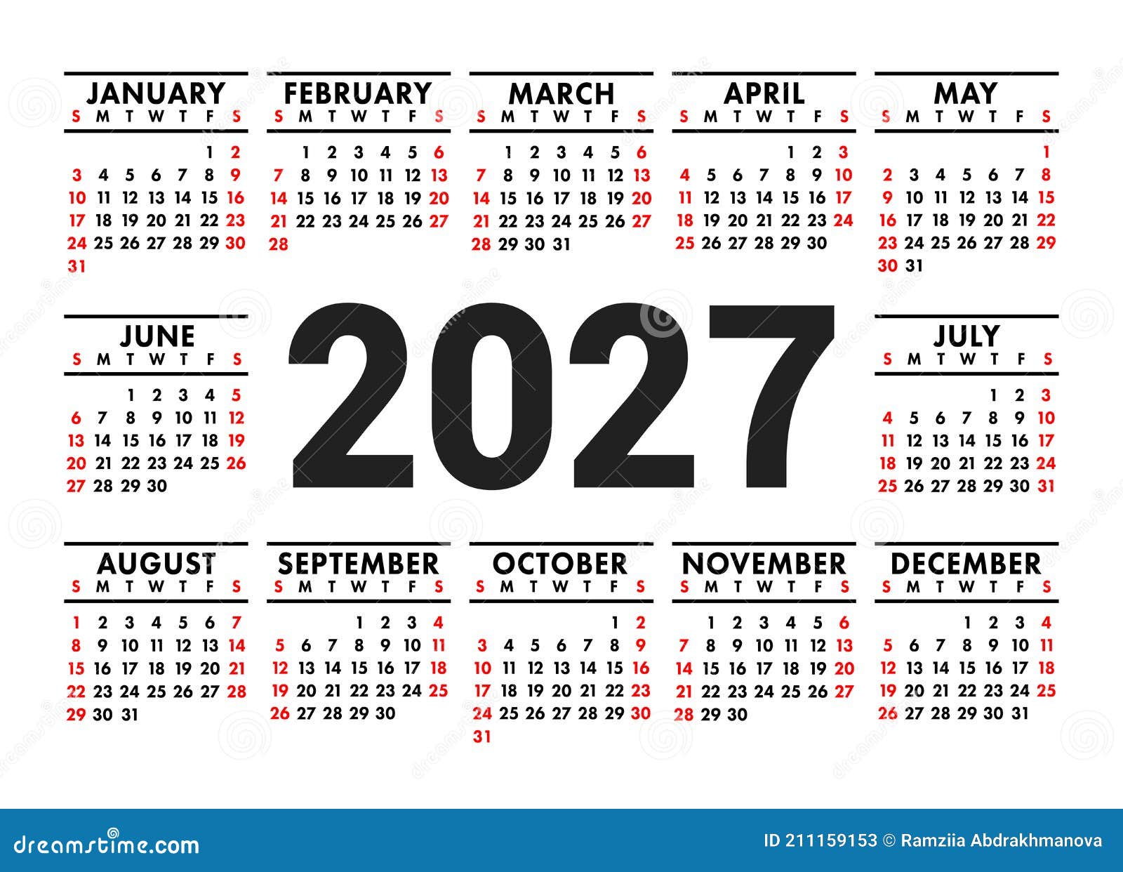 Календарь 2027г