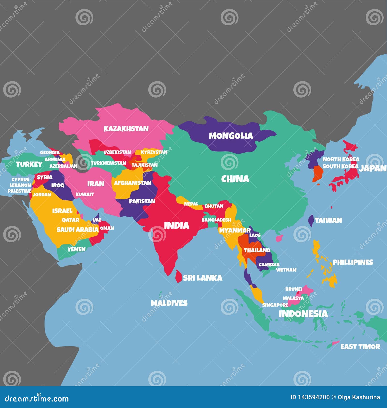 The countries of the world asia. Карта Азии. Политическая карта Азии. Континент Азия на карте.