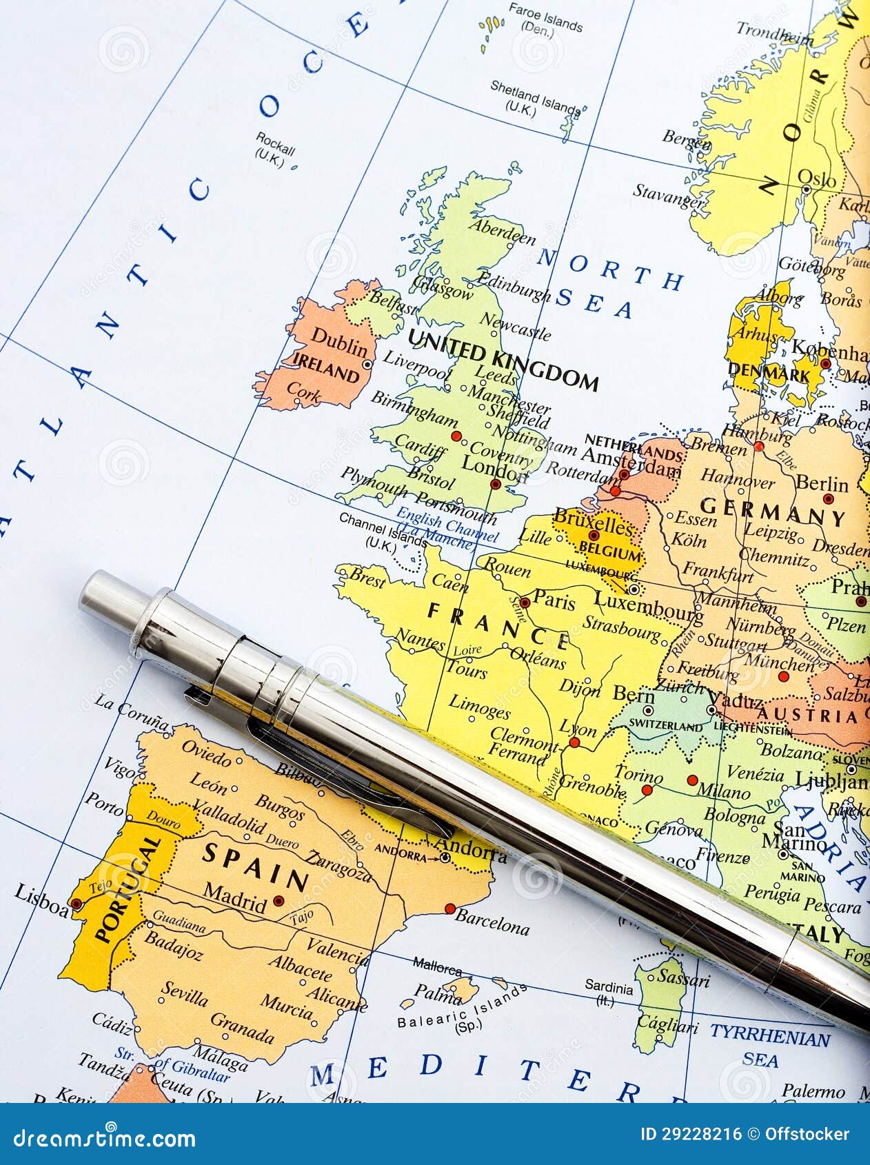 Карта Западной Европы стоковое фото. изображение насчитывающей цвет -29228216