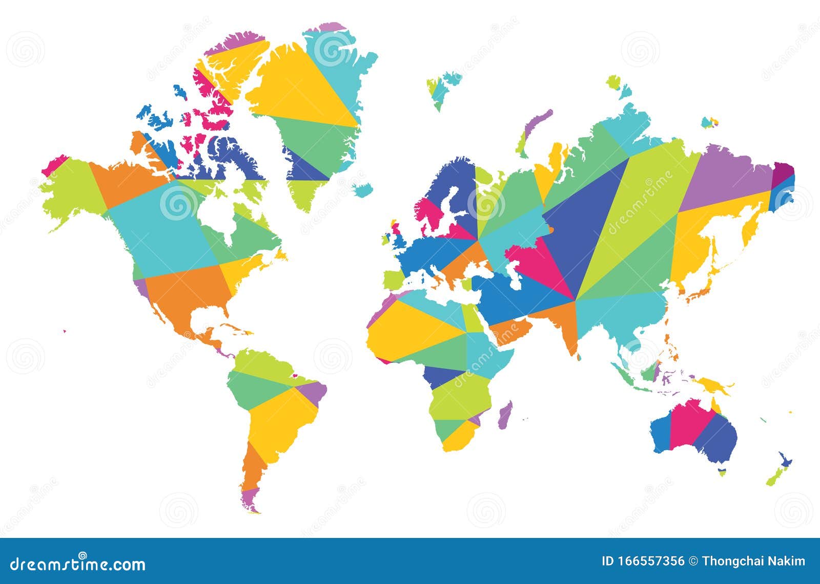 Карта мира в красочном в изолированной белый фон Иллюстрация вектора -иллюстрации насчитывающей земля, покрашено: 166557356