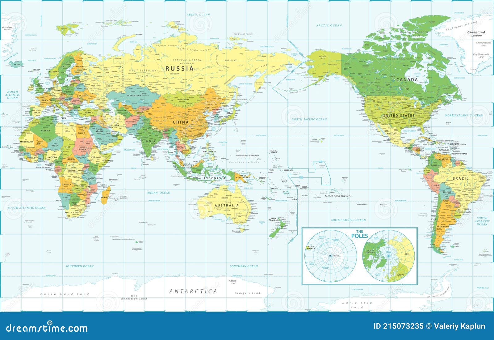 карта мира тихий вид азия китай центр полюса политические топографическиеслои вектор детальная иллюстрация Иллюстрация вектора - иллюстрациинасчитывающей полюс, страна: 215073235