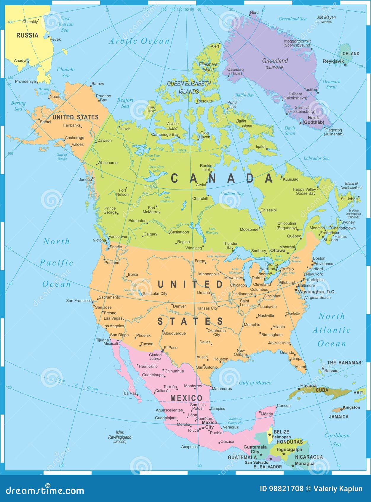 Столица сша северной америки. Северная Америка политическая карта на русском со столицами. Северная Америка на карте со странами и столицами на русском. Политическая карта Северной Америки со столицами. Карта Северной Америки со странами.