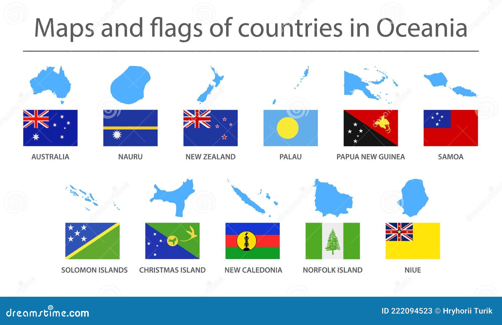 карты и флаги стран океании Иллюстрация вектора - иллюстрации насчитывающей  полинезия, конструкция: 222094523