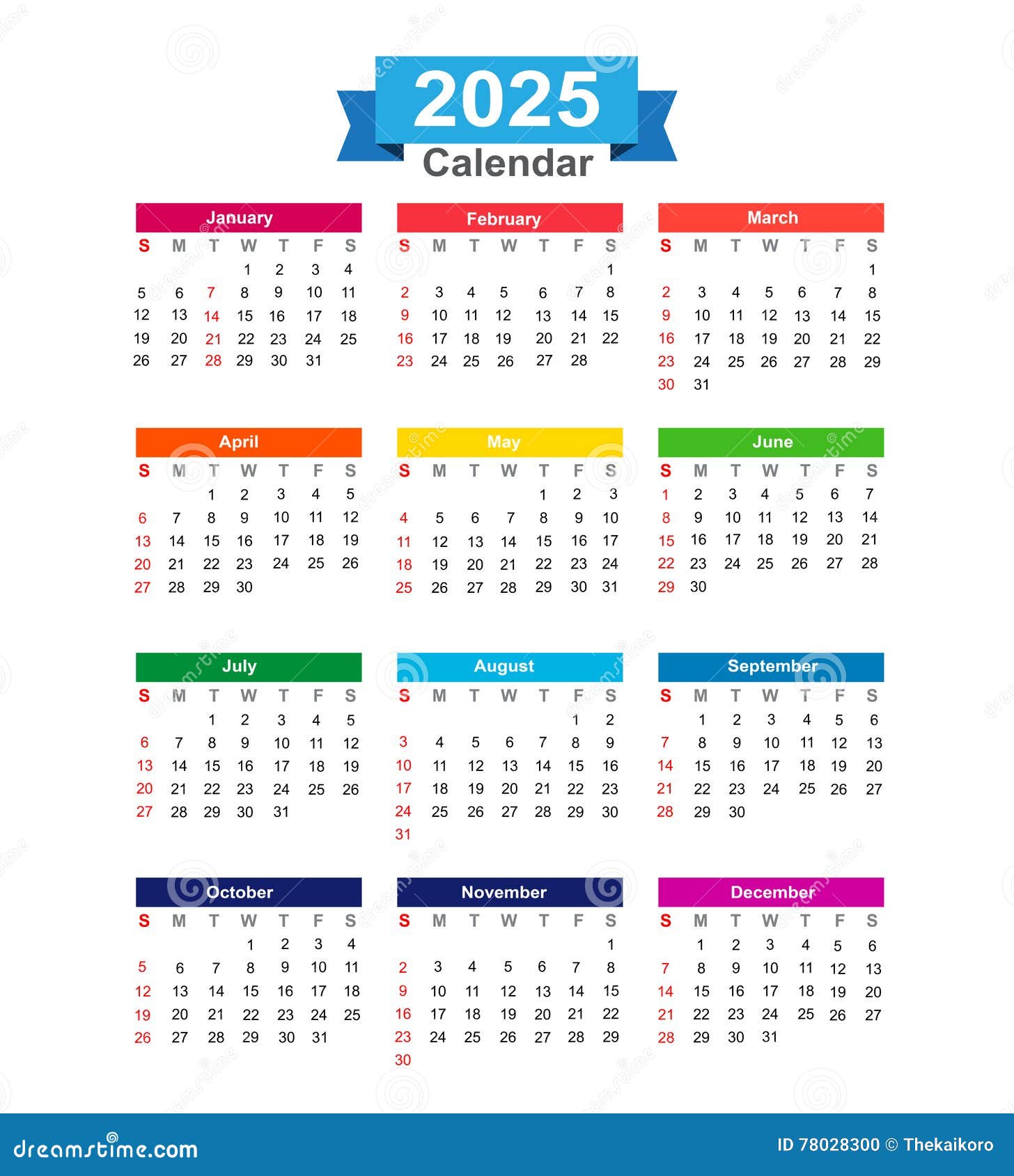 Календарь 2025 год изолированный на белом Illustrat вектора предпосылки  Иллюстрация вектора - иллюстрации насчитывающей месяц, праздник: 78028300