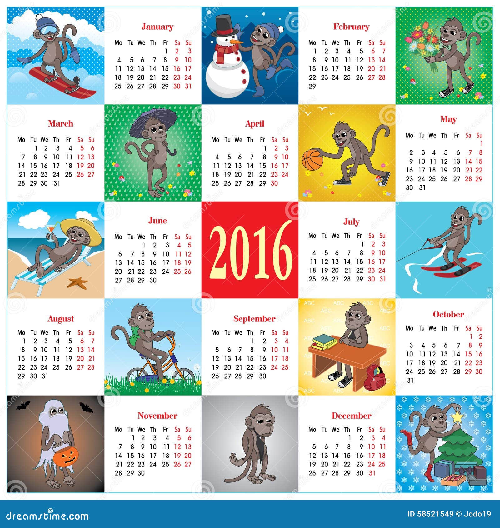 Открытки на все месяцы 2016