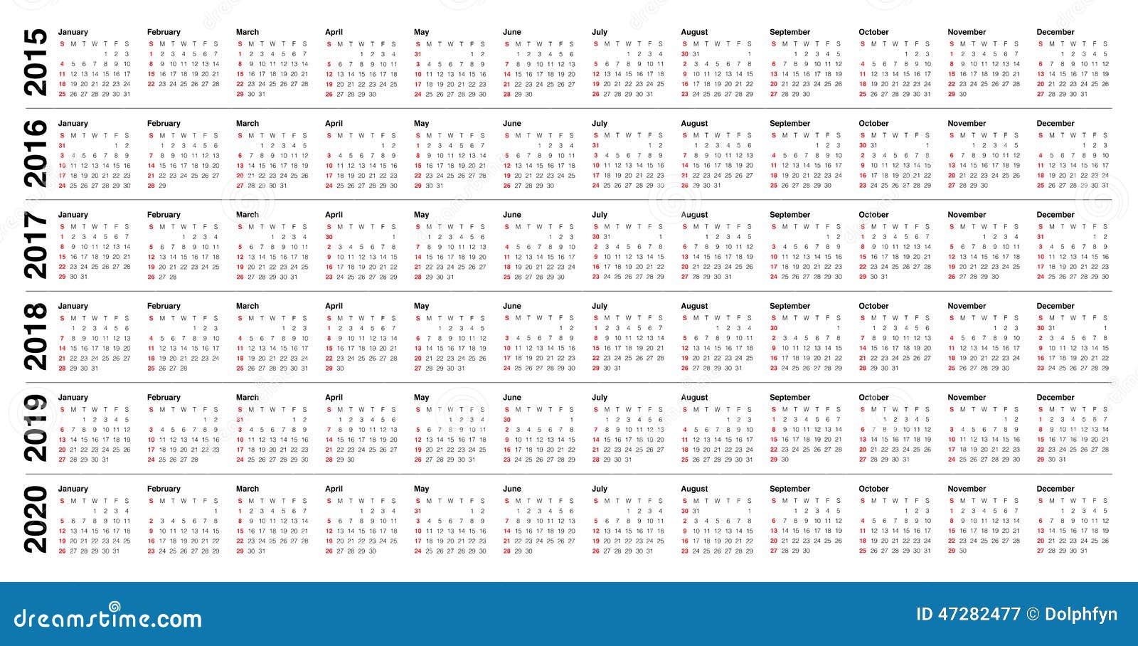 3 year calendar 2015 to 2018