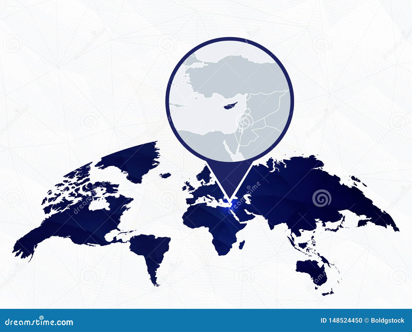 Кипр детализировал карту выделил на голубой округленной карте мираИллюстрация вектора - иллюстрации насчитывающей фара, отметка: 148524450
