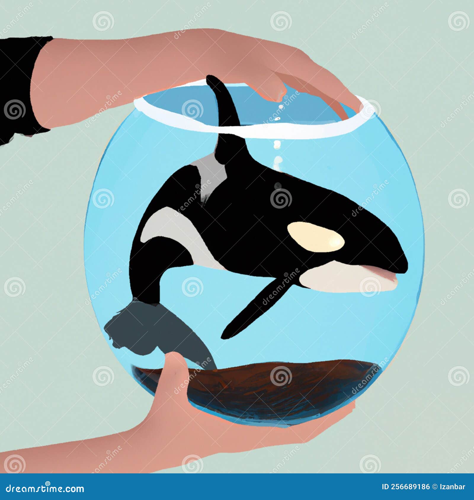 кит-убийца в чашечке иллюстрация штока. иллюстрации насчитывающей свобода -  256689186