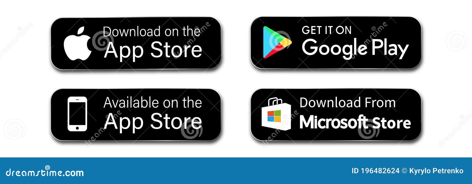 Кнопки Google Загрузить Приложение Магазина Apple Игры.