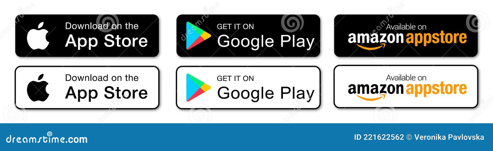 Кнопки Google Play Store Amazon App Store Apple App Store Скачать.
