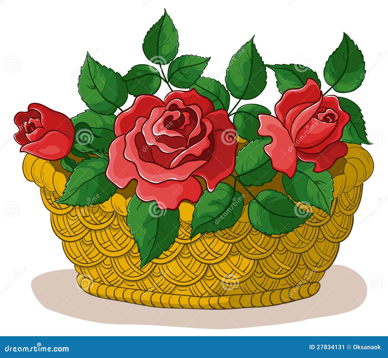 Корзина с цветами рисунок