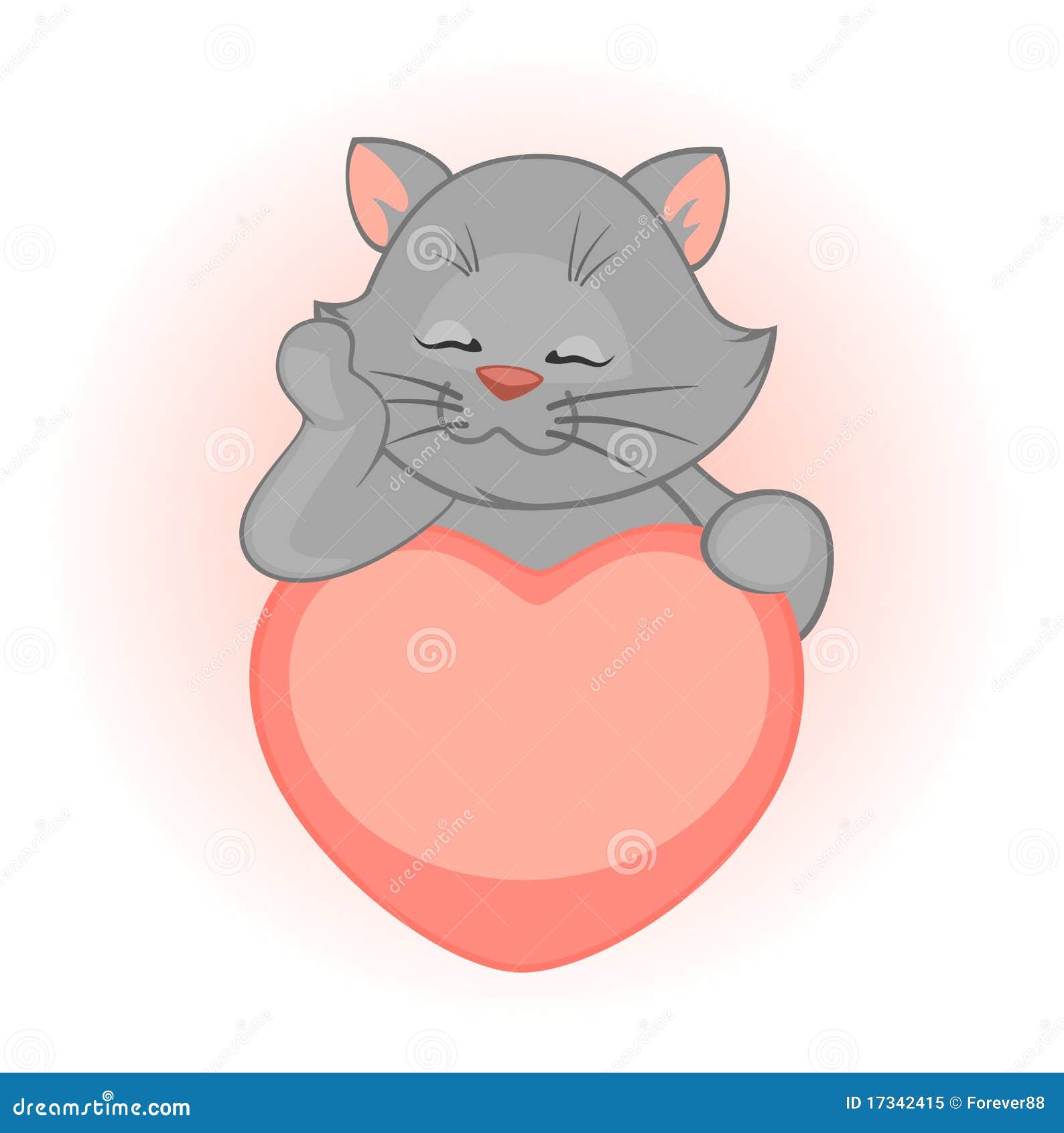 Котик с сердечками в глазах