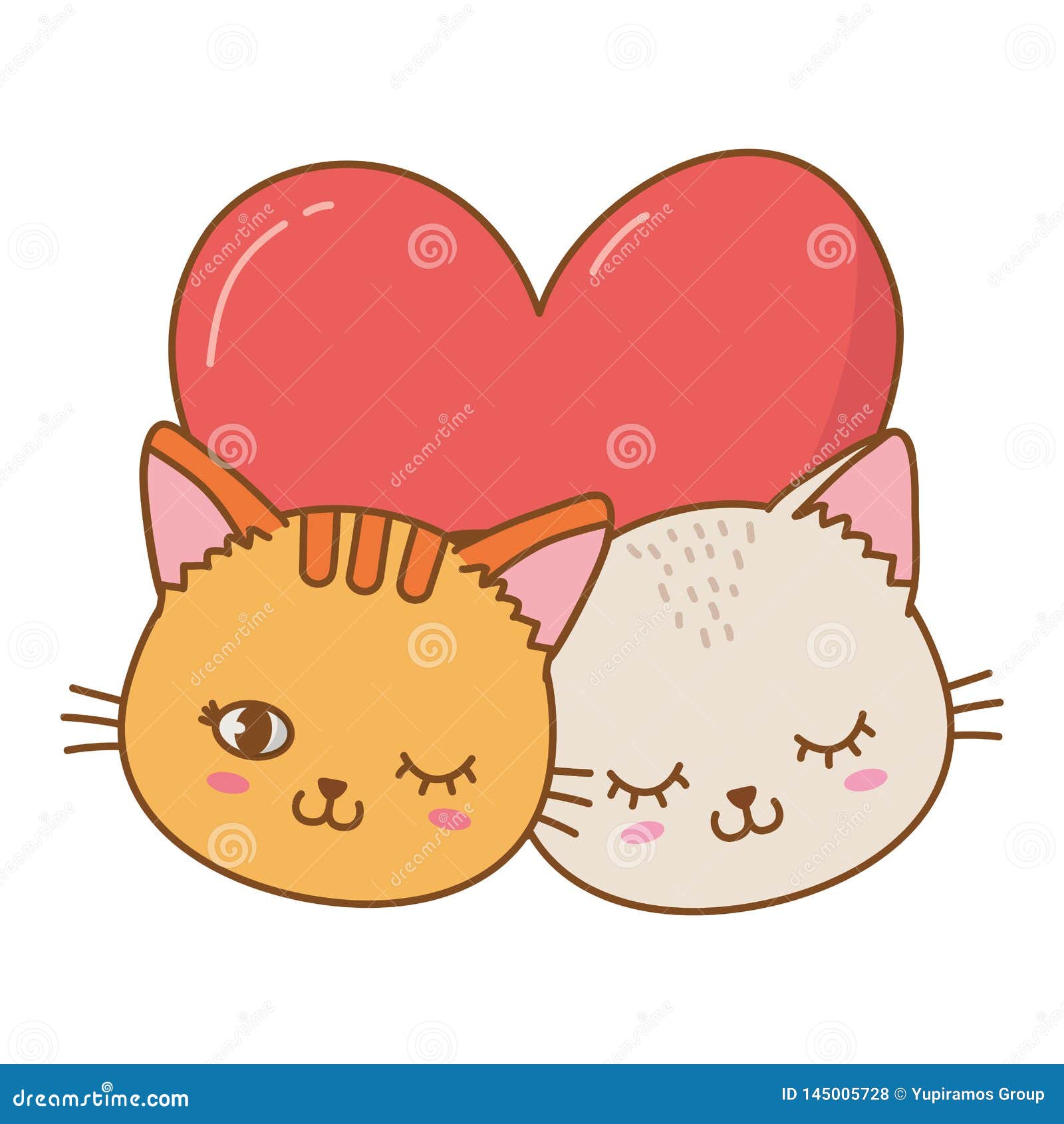 Котик с сердечками в глазах