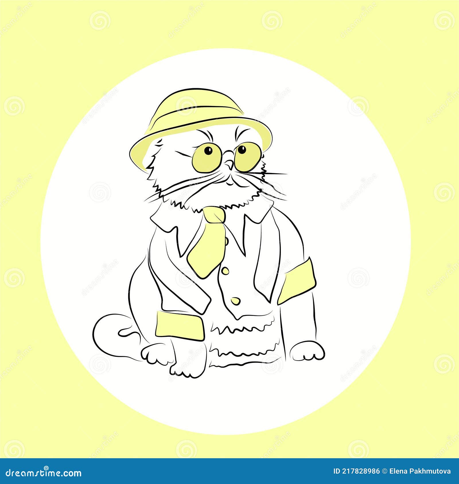 Кот под шляпой рисунок