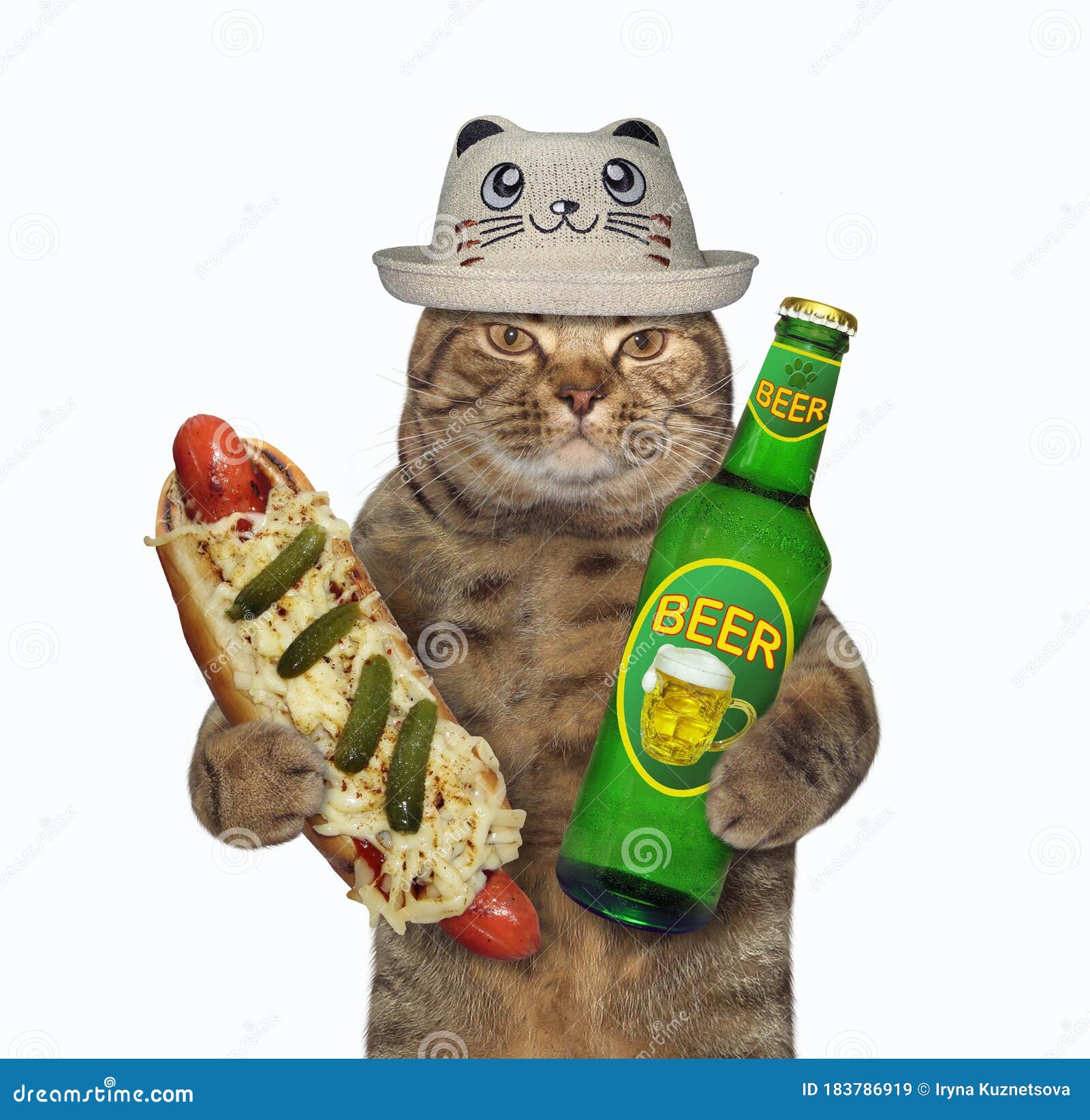 Кот с пивом
