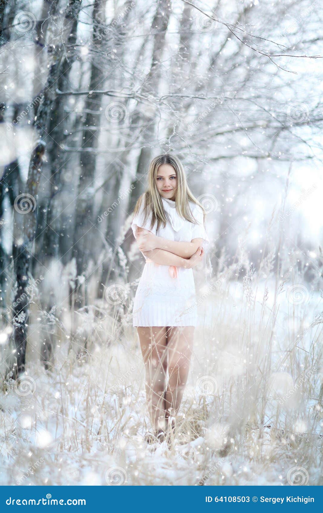Фото Природа Девушка Зима