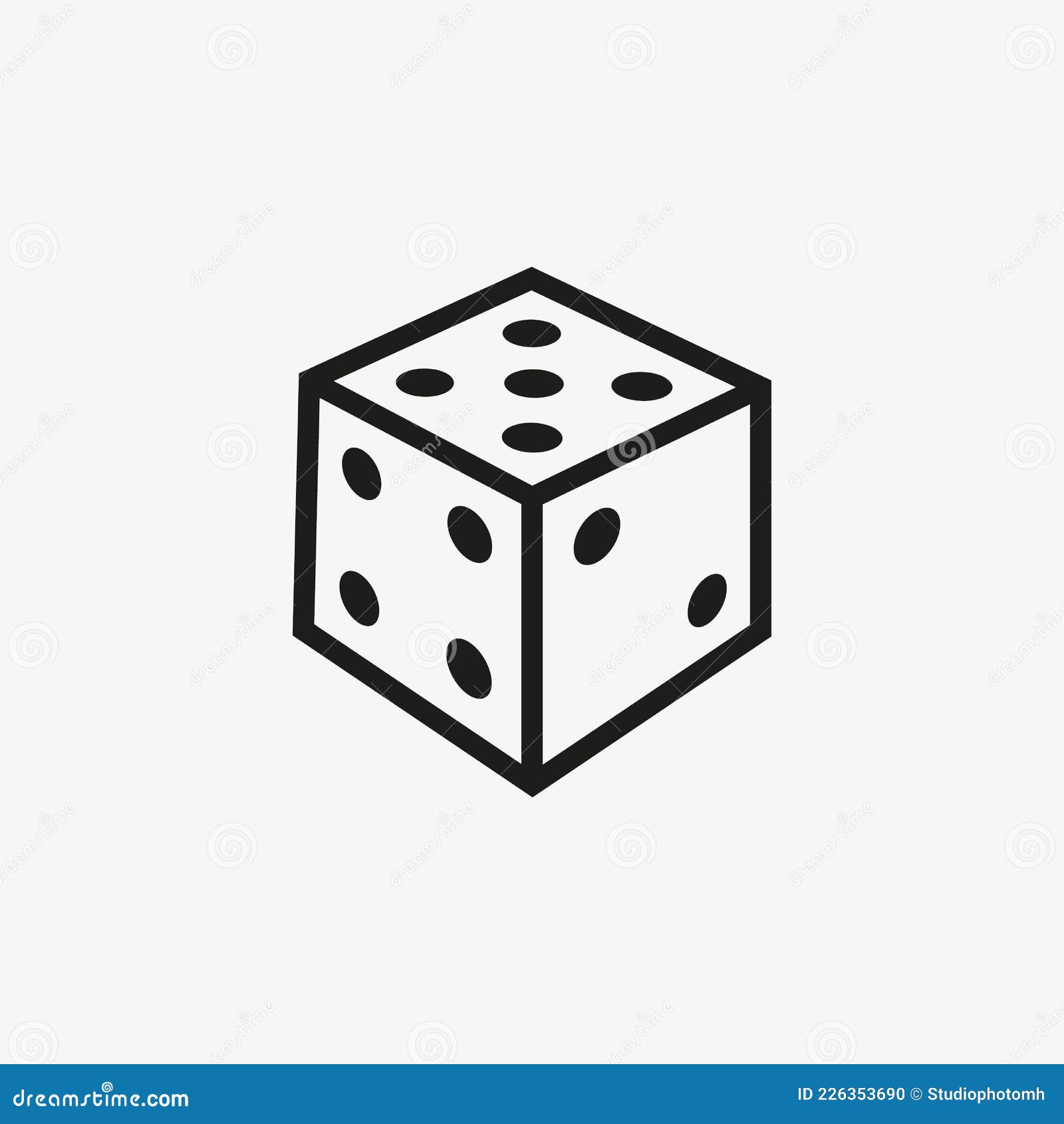 кубик кости 3d значок для мобильных и веб-игр дизайн линии UI азартные игры  концепция Иллюстрация вектора - иллюстрации насчитывающей удачливейше,  номер: 226353690