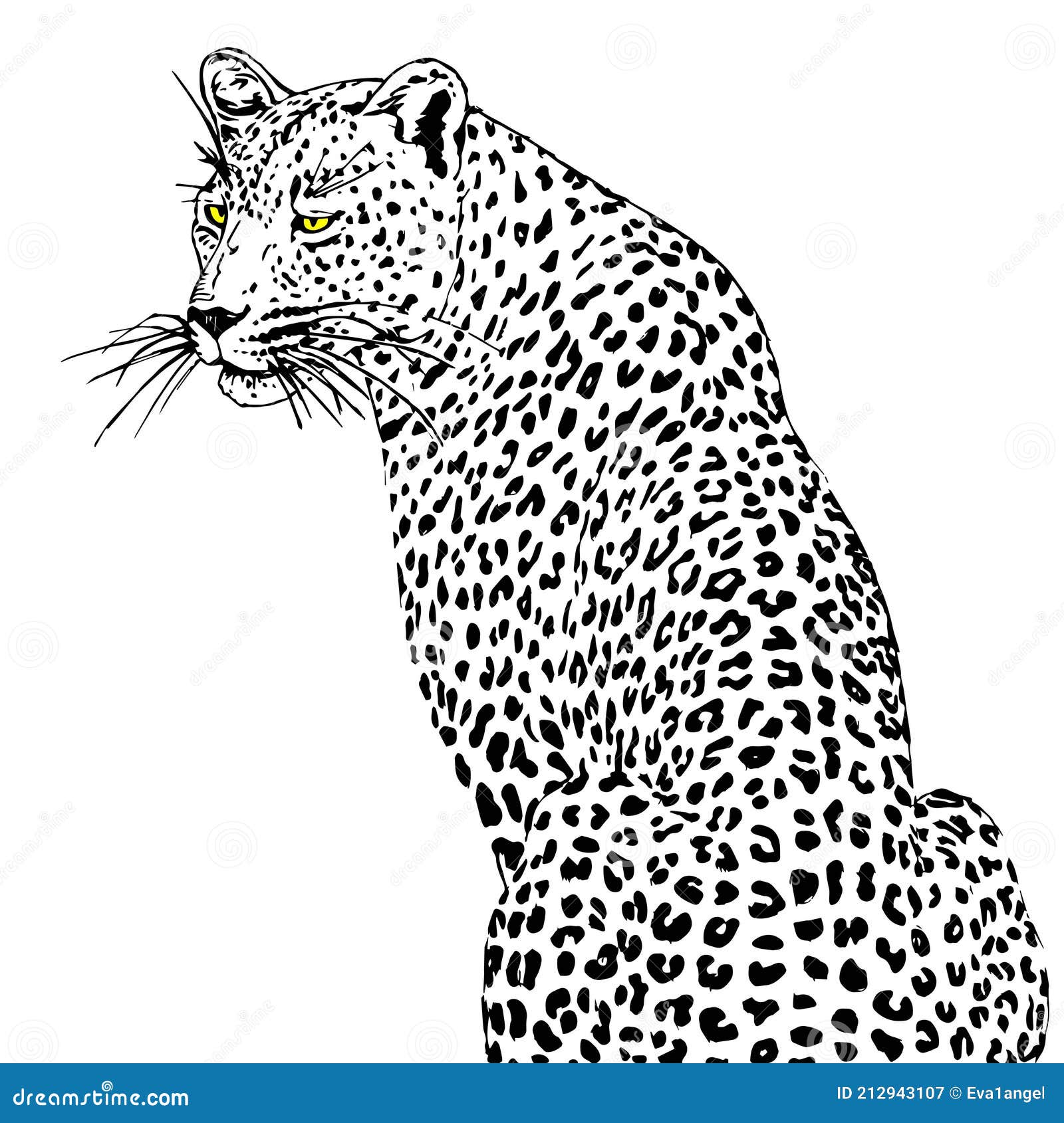 Леопард вектор, исполненный в виде татуировки Иллюстрация вектора -  иллюстрации насчитывающей обруч, вектор: 212943107