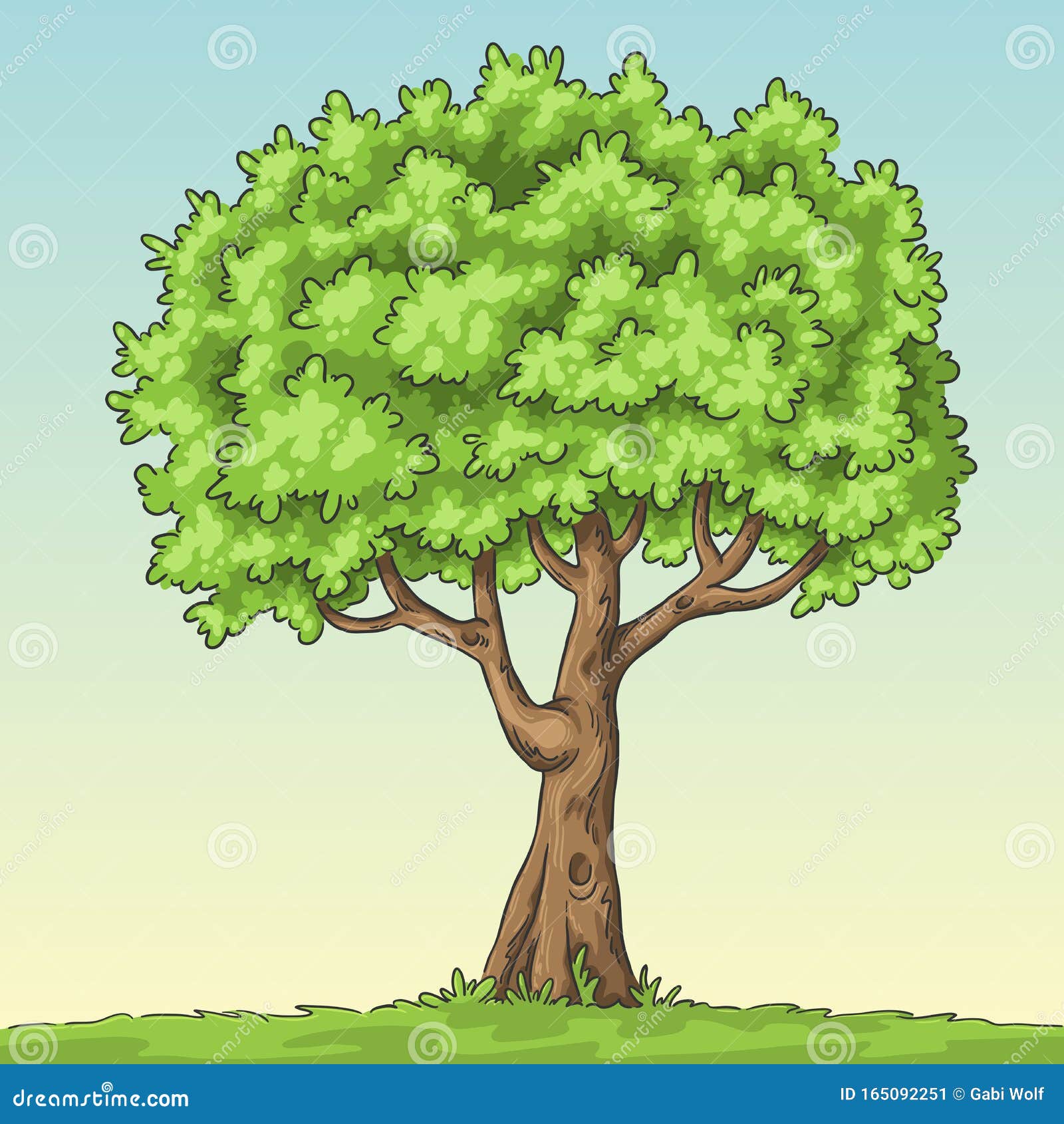 дерево летнее рисунок
