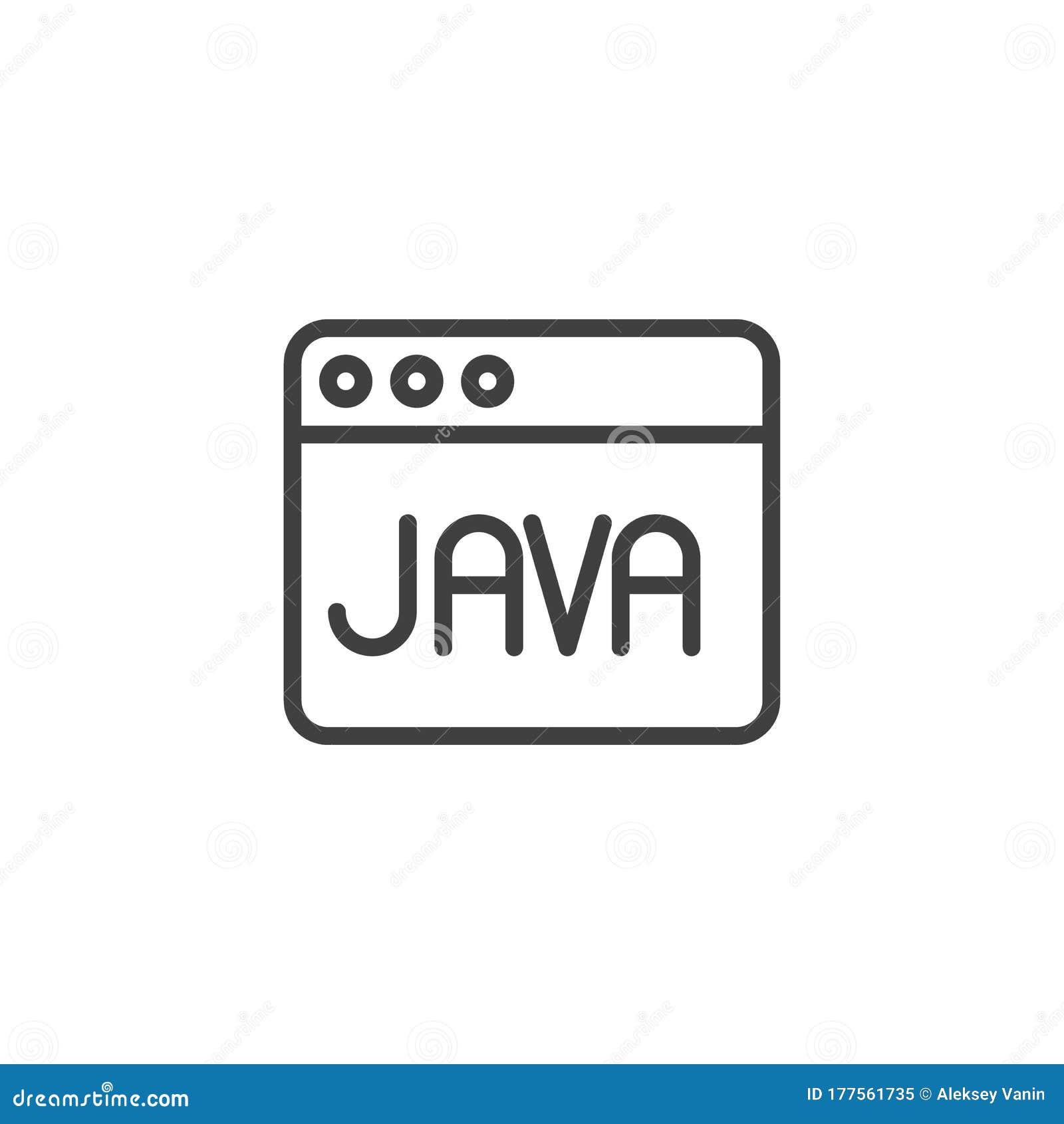 Линия программирования Java значок Иллюстрация вектора - иллюстрации  насчитывающей развитие, просто: 177561735