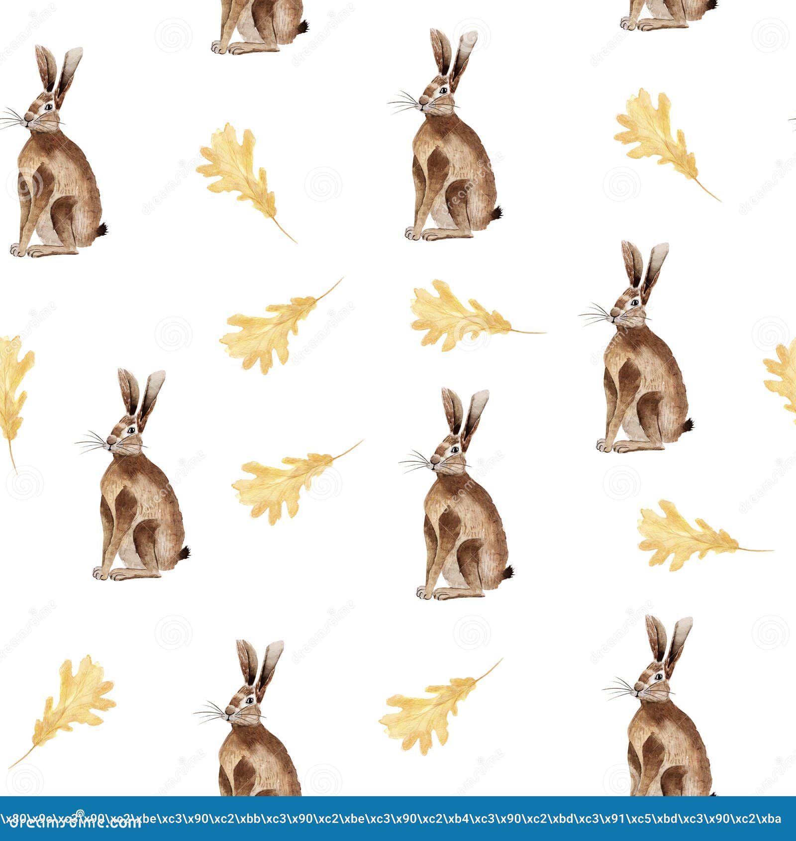 листья зайца осенний бесшовный рисунок Иллюстрация штока - иллюстрации  насчитывающей украшать, изолировано: 228450930