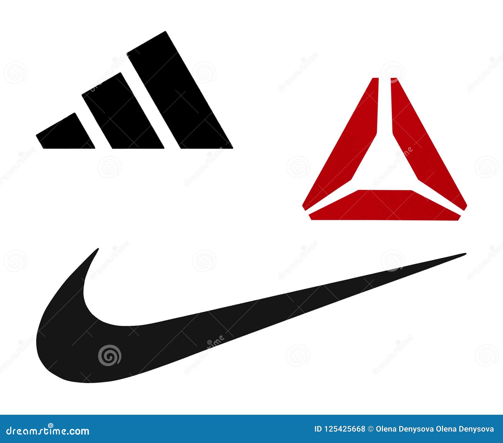 Логотипы Найк, Reebok и Adidas Редакционное Стоковое Фото - иллюстрации насчитывающей логотипы, adidas: 125425668