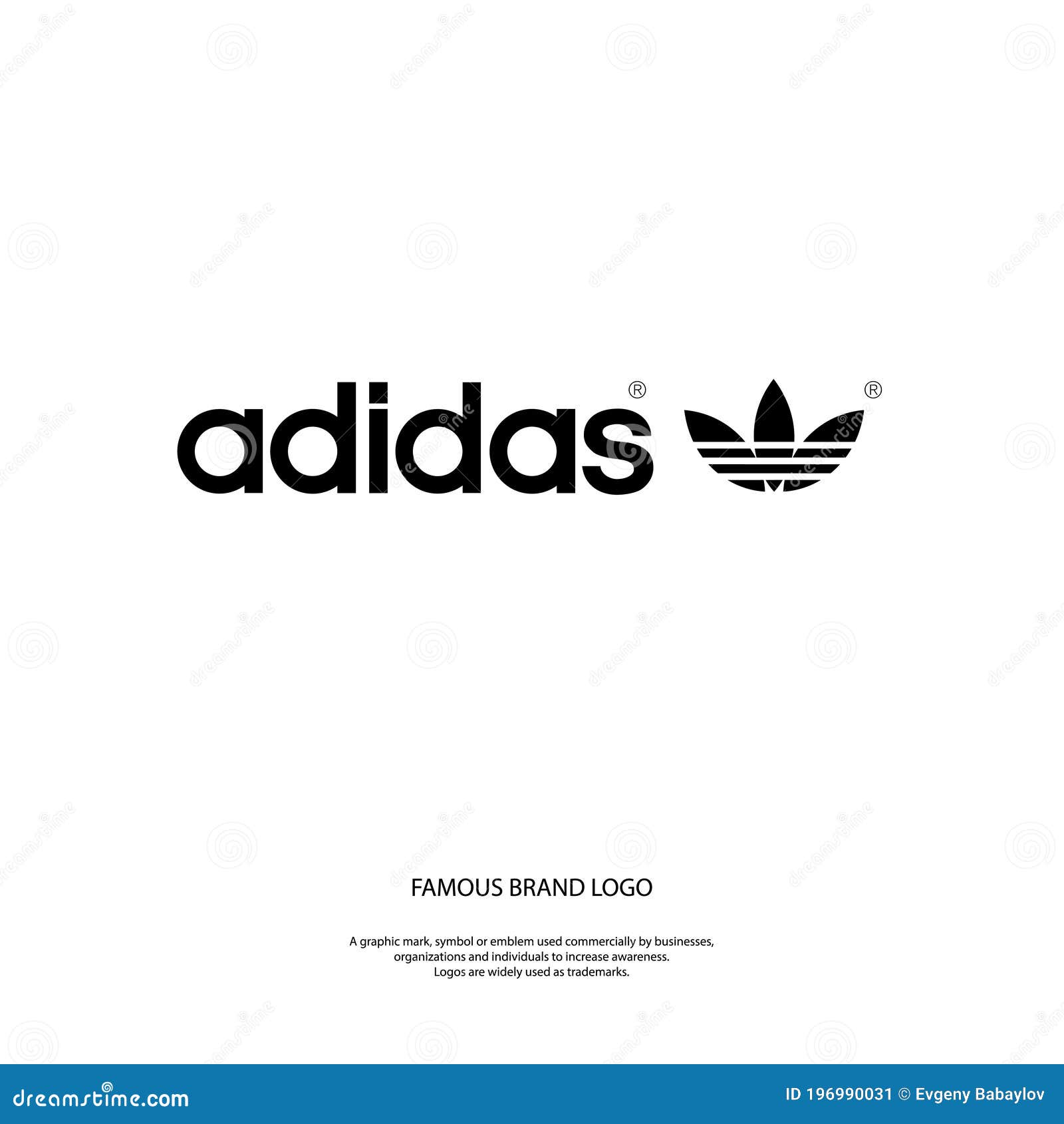 Логотип крупной международной компании Adidas Редакционное Фото иллюстрации насчитывающей коммерчески, черный: