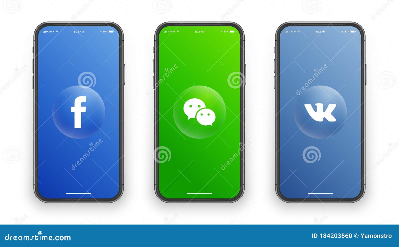 Логотип Vk Wechat Facebook на экране Iphone Редакционное Изображение -  иллюстрации насчитывающей бормотушк, звонок: 184203860