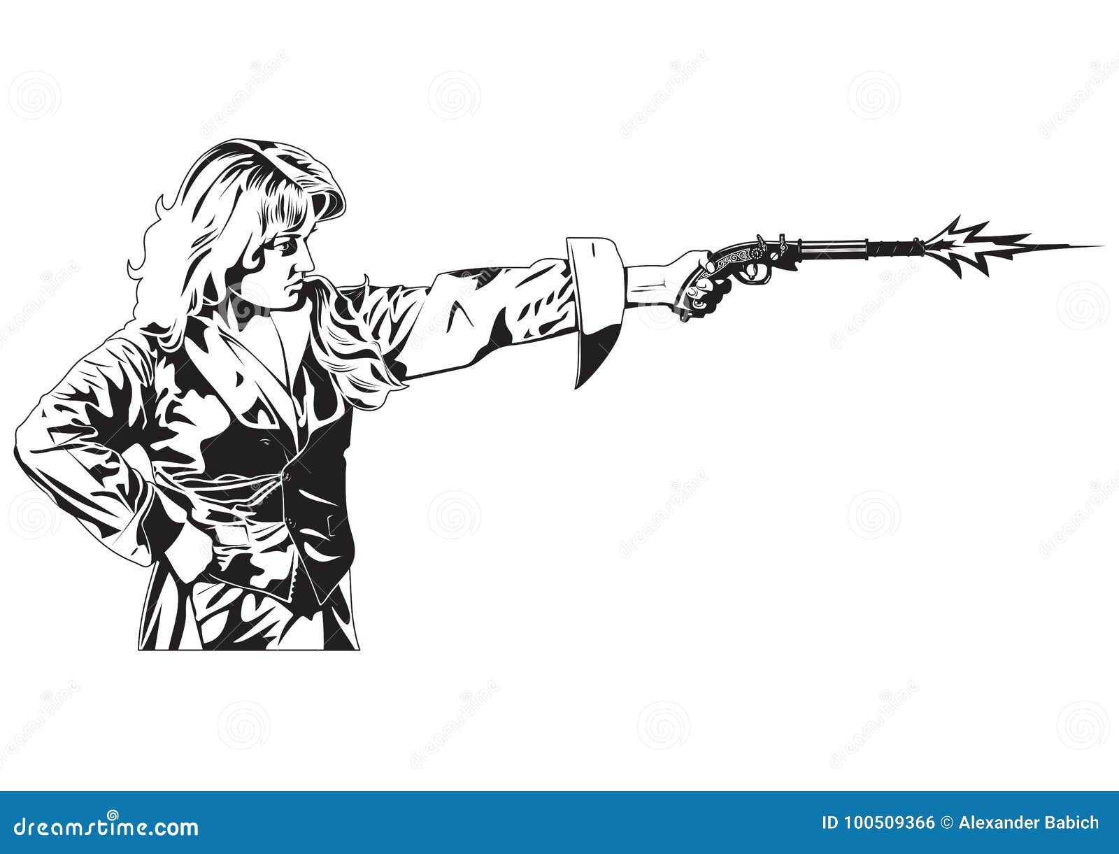Люди с пистолетом иллюстрация вектора. иллюстрации насчитывающей шарж -  100509366