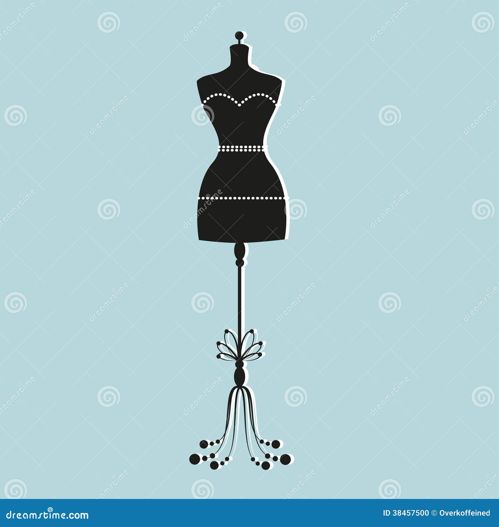 Black White Illustration Of Female Male Mannequin Tailor