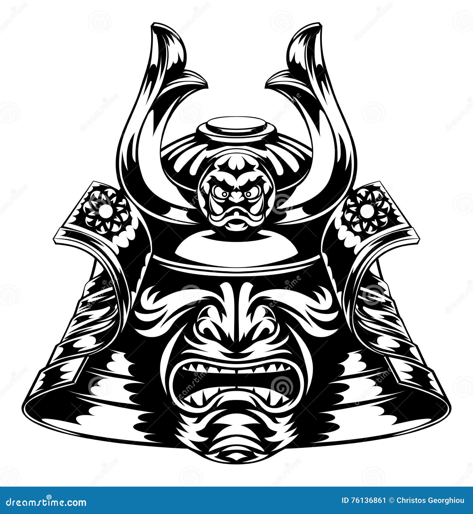 Black on white samurai