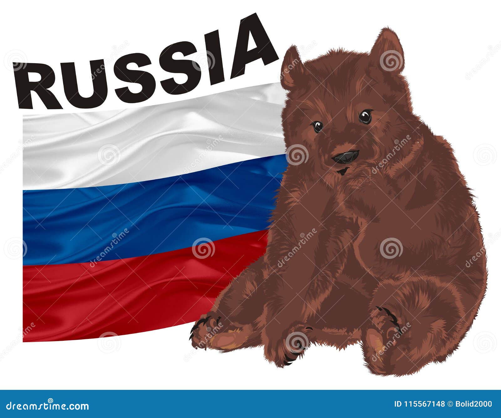 Картинки Медведь С Российским Флагом